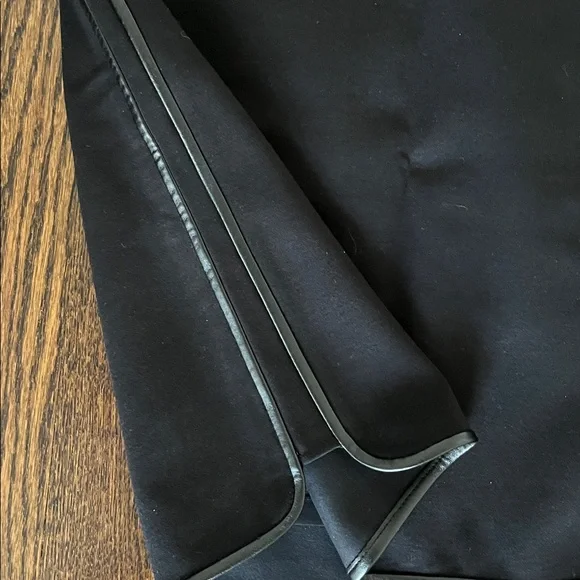 White House Black Market Black Mini Skirt with leather Accents - Picture 6 of 8